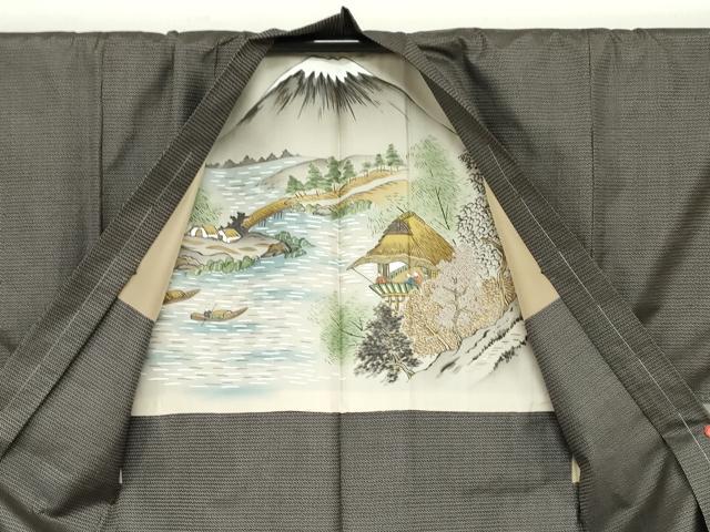 平和屋着物●男性　本場大島紬　アンサンブル　100亀甲　長羽織　総詰め　正絹　逸品　未使用　DABD9048ud