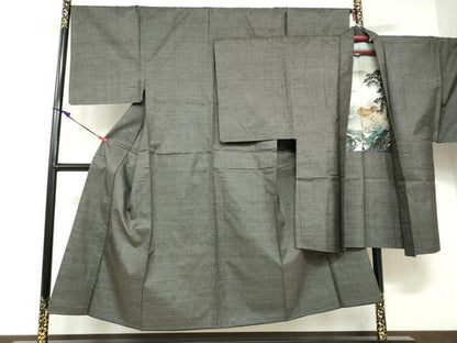 平和屋着物●男性　本場大島紬　アンサンブル　長羽織　100亀甲　総詰め　正絹　逸品　DABD9051ud
