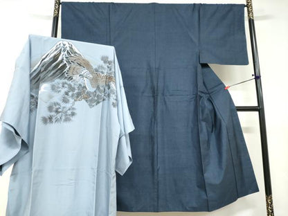 平和屋着物●男性　本場大島紬　長襦袢（袷）セット　100亀甲　総詰め　正絹　逸品　DABD9054ud