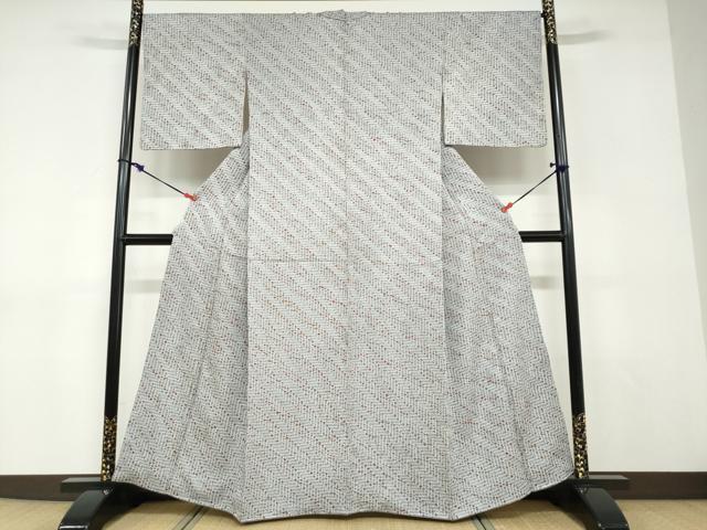平和屋着物●上質な小紋　総絞り　杢目絞り　抽象文様　正絹　逸品　DABD9059ud 平和屋着物○上質な小紋 総絞り 杢目絞り 抽象文様 正絹 逸品