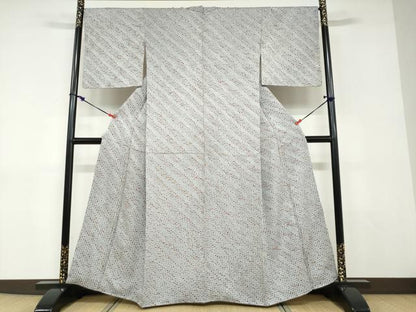 平和屋着物●上質な小紋　総絞り　杢目絞り　抽象文様　正絹　逸品　DABD9059ud