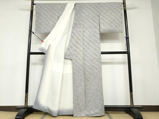 平和屋着物●上質な小紋　総絞り　杢目絞り　抽象文様　正絹　逸品　DABD9059ud 平和屋着物○上質な小紋 総絞り 杢目絞り 抽象文様 正絹 逸品