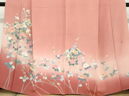 平和屋着物●訪問着　友禅　作家物　地紙花車文　暈し染め　正絹　逸品　DABD9062ud