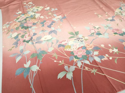 平和屋着物●訪問着　友禅　作家物　地紙花車文　暈し染め　正絹　逸品　DABD9062ud