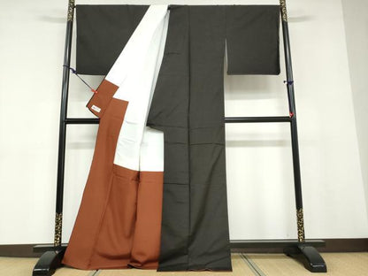 平和屋着物●本場大島紬　格子文　やまと誂製　証紙付き　丸恵謹製　正絹　逸品　DABD9076ud