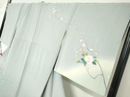 平和屋着物●訪問着　友禅　作家物　花鳥文　暈し染め　正絹　逸品　DABD9079ud