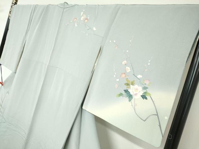 平和屋着物●訪問着　友禅　作家物　花鳥文　暈し染め　正絹　逸品　DABD9079ud