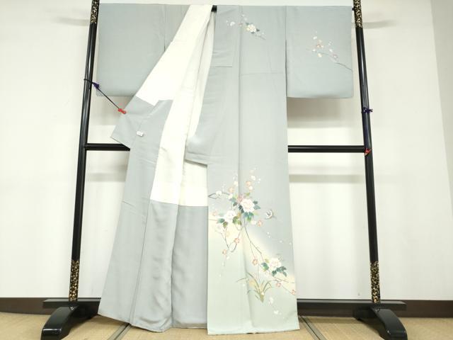 平和屋着物●訪問着　友禅　作家物　花鳥文　暈し染め　正絹　逸品　DABD9079ud