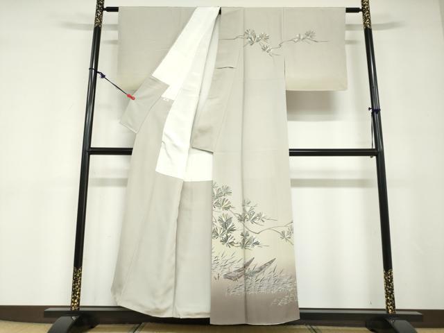 平和屋着物●十日町　加賀草木友禅の第一人者　田村哲彦　訪問着　小舟松文　暈し染め　正絹　逸品　DABD9082ud