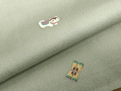 平和屋着物●上質な小紋　玩具文　正絹　逸品　DABD9084ud