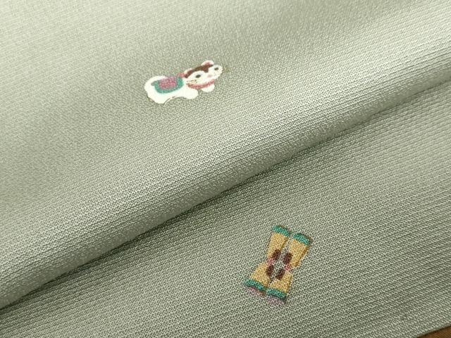 平和屋着物●上質な小紋　玩具文　正絹　逸品　DABD9084ud