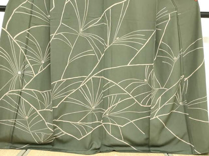 平和屋着物●訪問着　刺繍　枝葉文　正絹　逸品　DABD9091ud