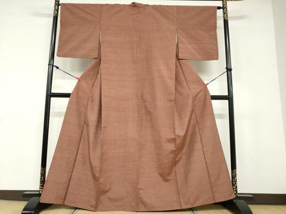 平和屋着物●上質な紬　間道　正絹　逸品　DABD9094ud