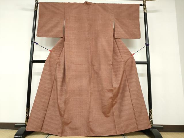 平和屋着物●上質な紬　間道　正絹　逸品　DABD9094ud