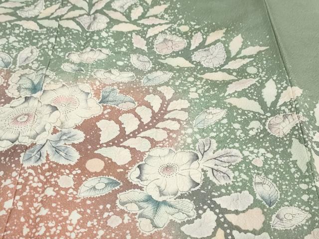平和屋着物●越後十日町の一流染匠　桐屋・翠山工房　訪問着　絞り　辻が花　暈し染め　正絹　逸品　DABD9099ud