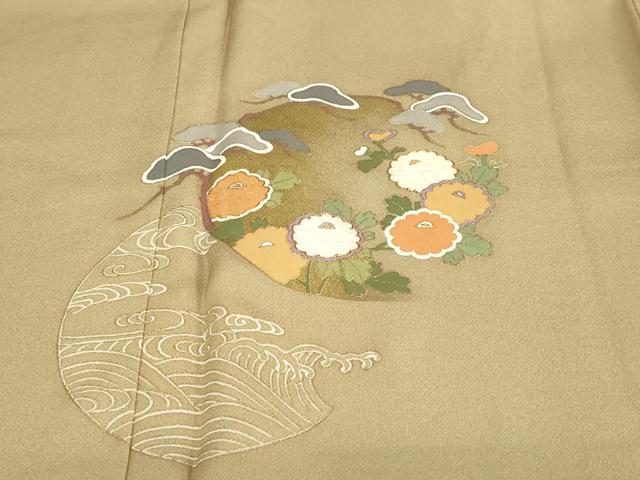 平和屋着物●訪問着　駒刺繍　草花丸文　金彩　正絹　逸品　未使用　DABD9101ud