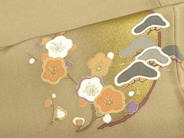 平和屋着物●訪問着　駒刺繍　草花丸文　金彩　正絹　逸品　未使用　DABD9101ud