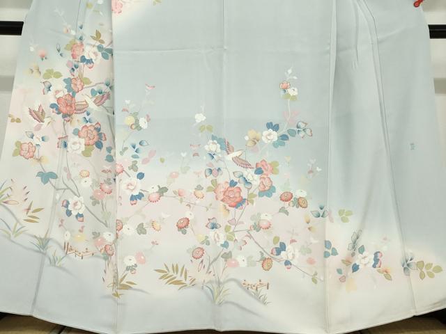 平和屋着物●訪問着　作家物　花鳥文　暈し染め　金彩　正絹　逸品　DABD9108ud