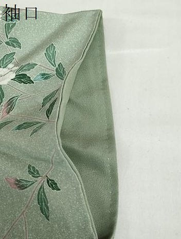 平和屋着物●訪問着　友禅　枝花文　たたき染め　正絹　逸品　DABD9109ud