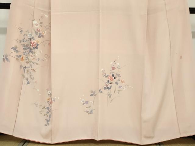 平和屋着物○訪問着 友禅 作家物 草花文 正絹 逸品 AABF1796ck 【公式