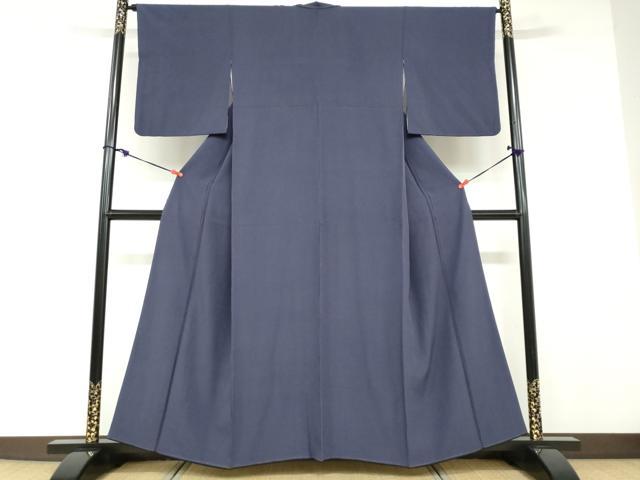 平和屋着物●江戸小紋　万筋　褐色×黒色　松坂屋扱い　正絹　逸品　DABD9113ud