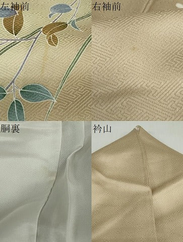 平和屋着物●訪問着　友禅　枝花文　暈し染め　正絹　逸品　DABD9119ud