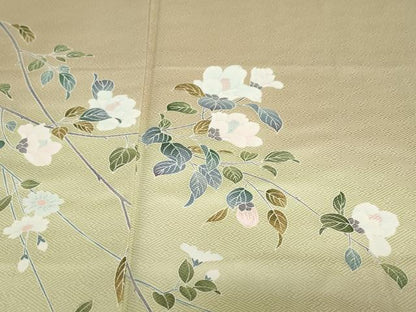 平和屋着物●訪問着　友禅　枝花文　暈し染め　正絹　逸品　DABD9119ud