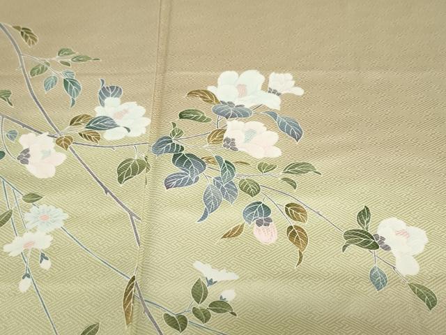 平和屋着物●訪問着　友禅　枝花文　暈し染め　正絹　逸品　DABD9119ud