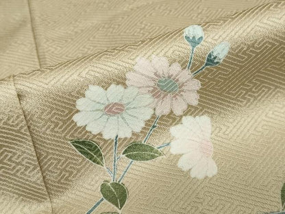 平和屋着物●訪問着　友禅　枝花文　暈し染め　正絹　逸品　DABD9119ud