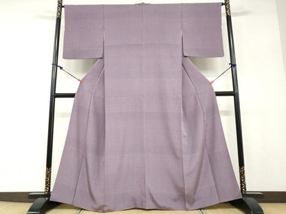 平和屋着物●江戸小紋　横段草花文　正絹　逸品　DABD9122ud