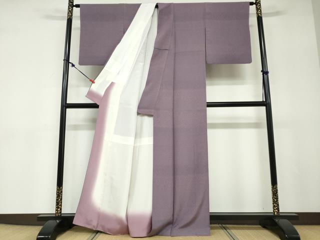 平和屋着物●江戸小紋　横段草花文　正絹　逸品　DABD9122ud