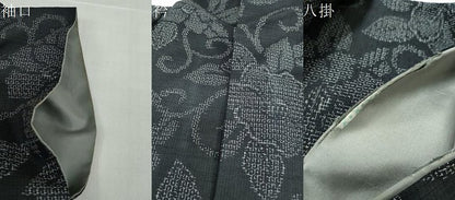 平和屋着物●結城紬　80亀甲　花唐草文　正絹　逸品　DABD9123ud