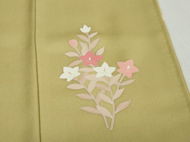 平和屋着物●訪問着　駒刺繍　草花文　金彩　正絹　逸品　DABD9127ud