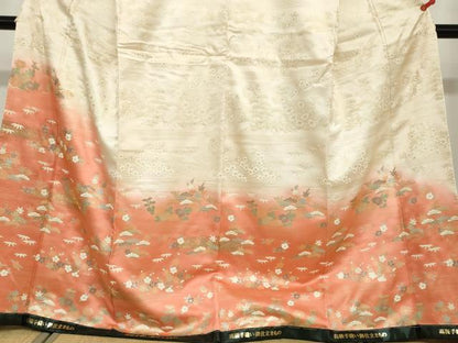 平和屋着物●訪問着　駒刺繍　草花文　金彩　正絹　逸品　未使用　DABD9128ud