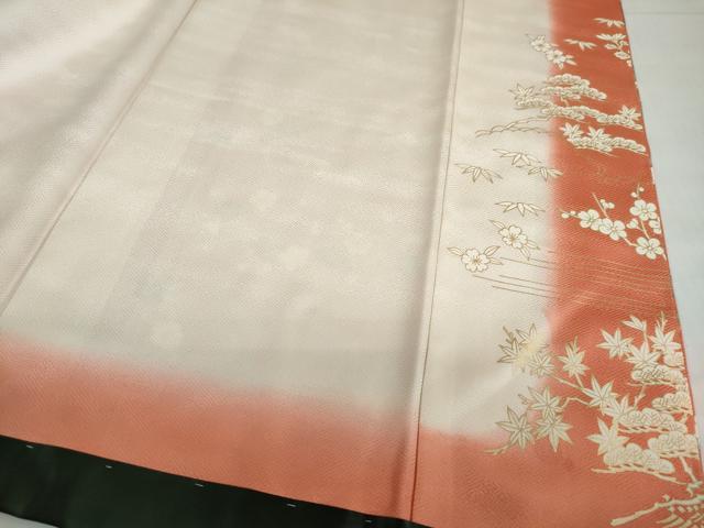 平和屋着物●訪問着　駒刺繍　草花文　金彩　正絹　逸品　未使用　DABD9128ud