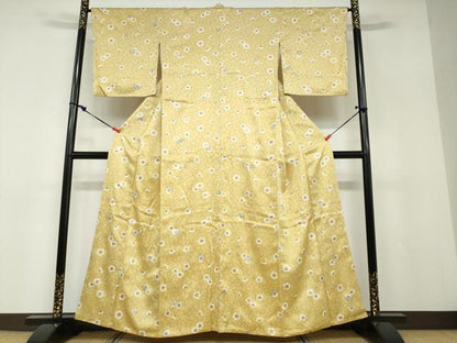 平和屋着物●上質な小紋　舞花文　正絹　逸品　DABD9136ud