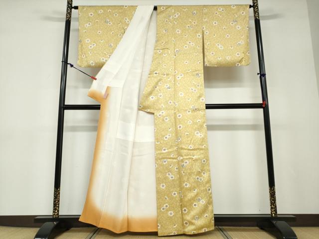 平和屋着物●上質な小紋　舞花文　正絹　逸品　DABD9136ud