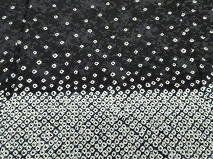 平和屋着物●訪問着　総絞り　霞文　黒地　正絹　逸品　DABD9138ud