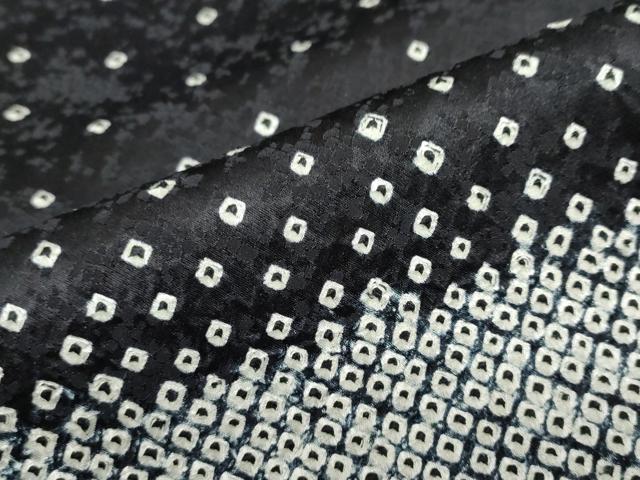 平和屋着物●訪問着　総絞り　霞文　黒地　正絹　逸品　DABD9138ud 平和屋着物○訪問着 総絞り 霞文 黒地 正絹 逸品 DABD9138ud