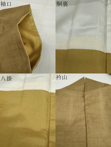 平和屋着物●結城紬　朽葉色　正絹　逸品　DABD9140ud