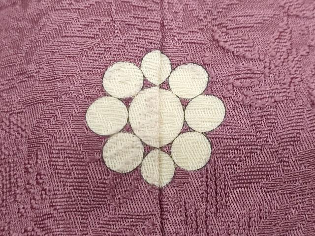 平和屋着物●上質な色無地　南天地紋　京紫色　正絹　逸品　DABD9143ud 平和屋着物○上質な色無地 南天地紋 京紫色 正絹 逸品 DABD9143ud