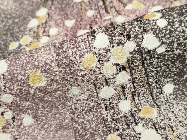 平和屋着物●訪問着　枝垂れ花文　暈し染め　金彩　正絹　逸品　DABD9145ud