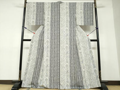 平和屋着物●上質な小紋　霞文　正絹　逸品　DABD9150ud