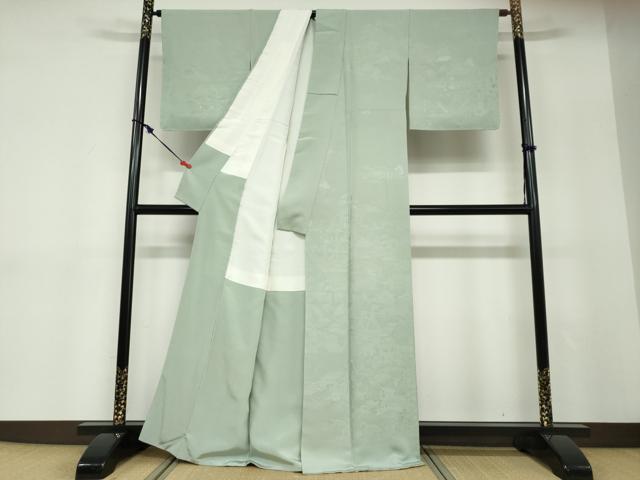 平和屋着物●無地絵羽訪問着　人物風景地紋　夏虫色　正絹　逸品　未使用　DABD9151ud