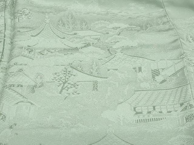 平和屋着物●無地絵羽訪問着　人物風景地紋　夏虫色　正絹　逸品　未使用　DABD9151ud