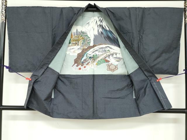 平和屋着物●男性　本場染大島紬　アンサンブル　100亀甲　総詰め　正絹　逸品　未使用　DABD9152ud