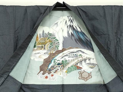 平和屋着物●男性　本場染大島紬　アンサンブル　100亀甲　総詰め　正絹　逸品　未使用　DABD9152ud