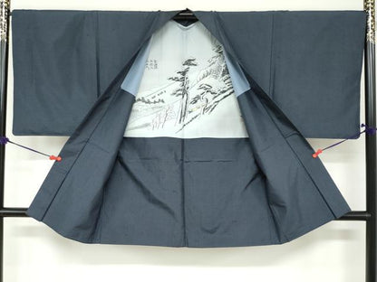 平和屋着物●男性　本場大島紬　アンサンブル　長襦袢（袷）セット　100亀甲　総詰め　正絹　逸品　DABD9154ud