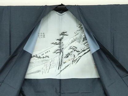 平和屋着物●男性　本場大島紬　アンサンブル　長襦袢（袷）セット　100亀甲　総詰め　正絹　逸品　DABD9154ud