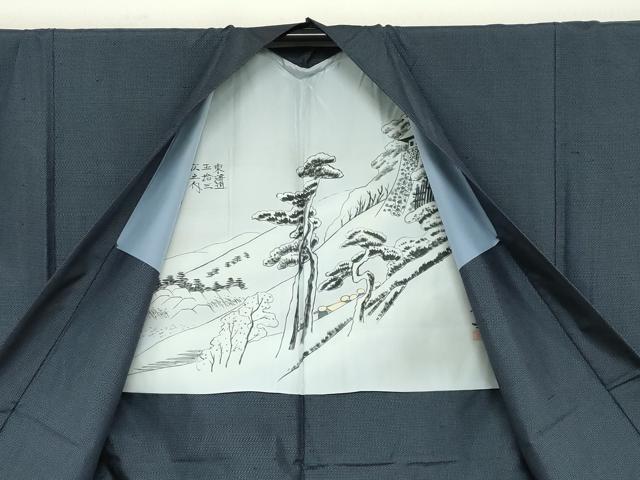 平和屋着物●男性　本場大島紬　アンサンブル　長襦袢（袷）セット　100亀甲　総詰め　正絹　逸品　DABD9154ud